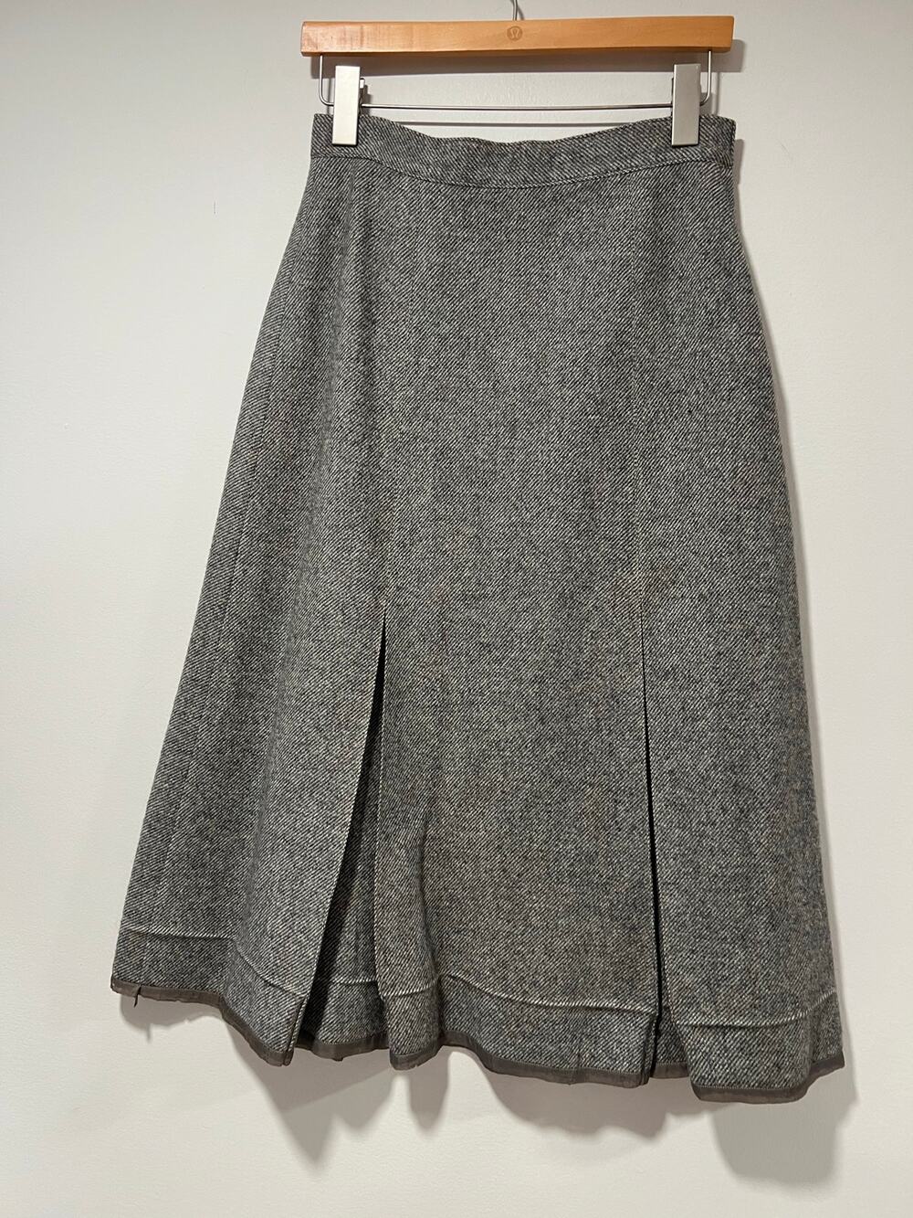 Vintage A-Line Skirt with Kick Pleat Handmade Size Small JL